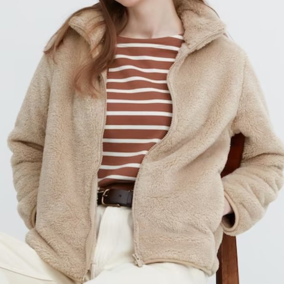Uniqlo Teddy Zip Up Jacket Size Large - Picture 6 of 6
